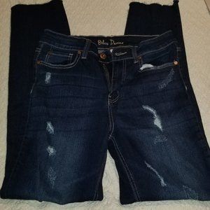 Blue Desire high rise distressed dark jean